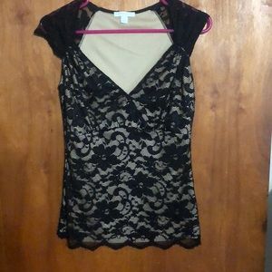 Black and Tan lace top